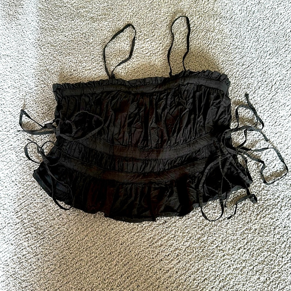 Free People ruched tank top with side ties to scrunch.